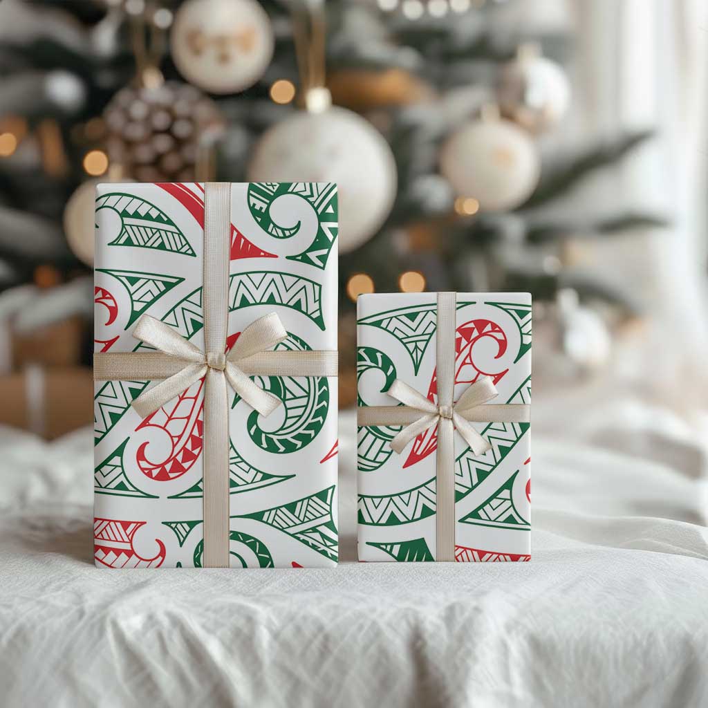 New Zealand Kowhaiwhai Christmas Wrapping Paper Traditional Maori Koru Pattern - Aussie Hoodie