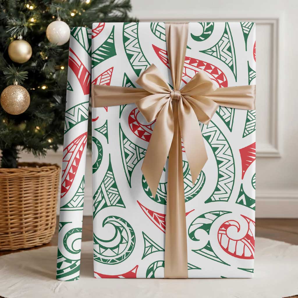 New Zealand Kowhaiwhai Christmas Wrapping Paper Traditional Maori Koru Pattern - Aussie Hoodie