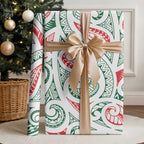 New Zealand Kowhaiwhai Christmas Wrapping Paper Traditional Maori Koru Pattern - Aussie Hoodie