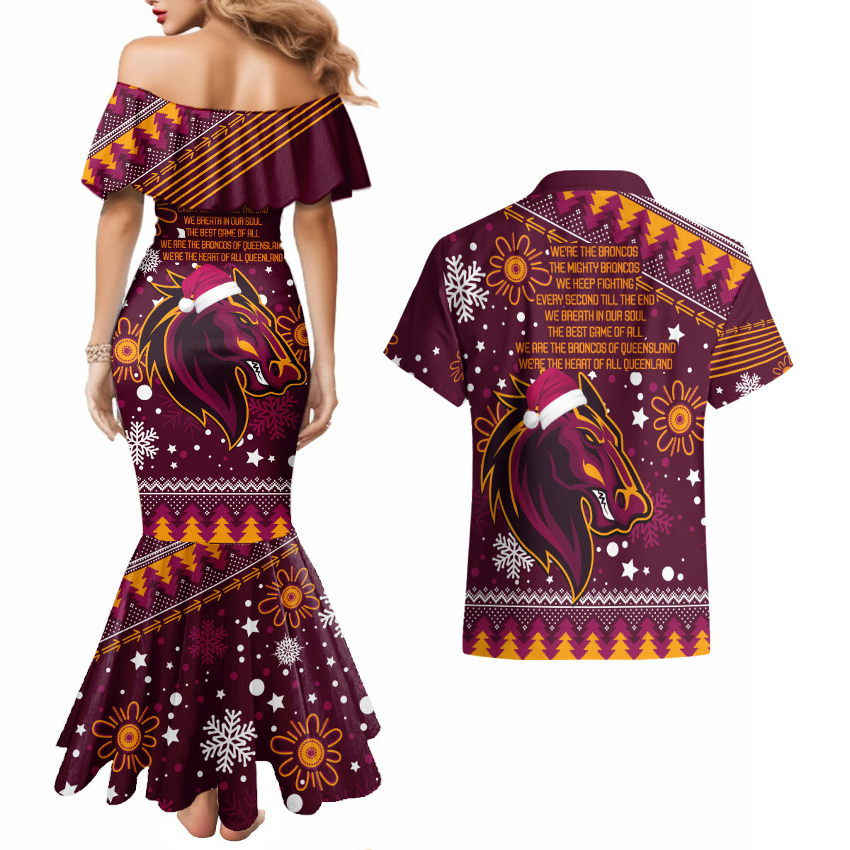 broncos-rugby-couples-matching-mermaid-dress-and-hawaiian-shirt-heart-of-all-queenland-2023-christmas-vibe-unique