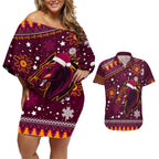 broncos-rugby-couples-matching-off-shoulder-short-dress-and-hawaiian-shirt-heart-of-all-queenland-2023-christmas-vibe-unique