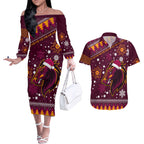 broncos-rugby-couples-matching-off-the-shoulder-long-sleeve-dress-and-hawaiian-shirt-heart-of-all-queenland-2023-christmas-vibe-unique