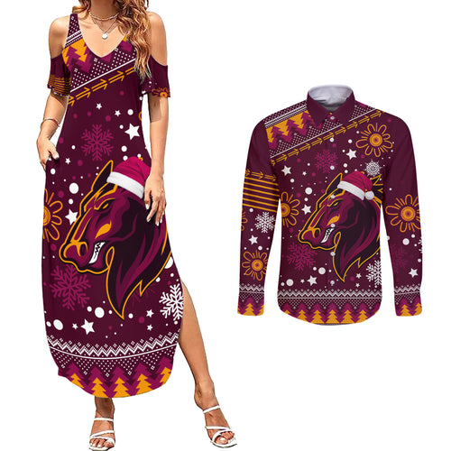 broncos-rugby-couples-matching-summer-maxi-dress-and-long-sleeve-button-shirts-heart-of-all-queenland-2023-christmas-vibe-unique