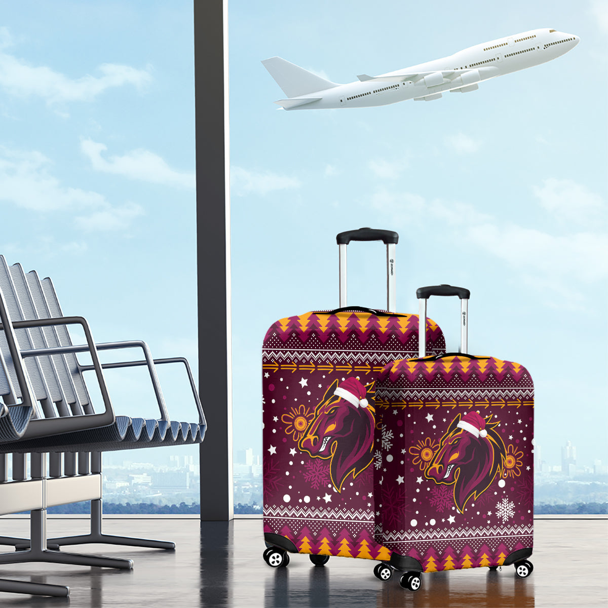 broncos-rugby-luggage-cover-heart-of-all-queenland-2023-christmas-vibe-unique