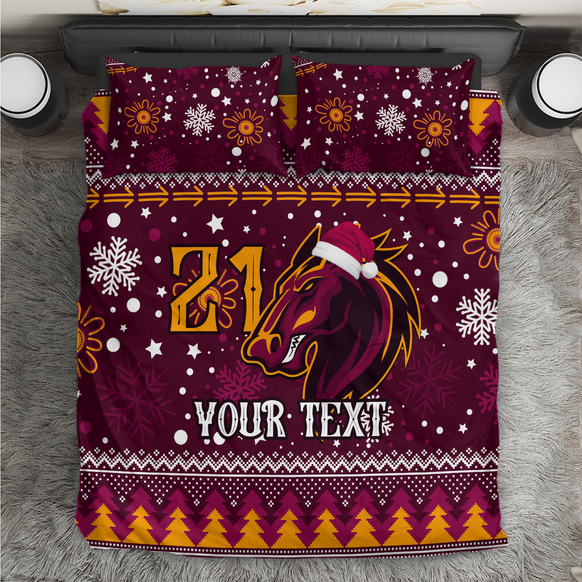 custom-broncos-rugby-bedding-set-heart-of-all-queenland-2023-christmas-vibe-unique