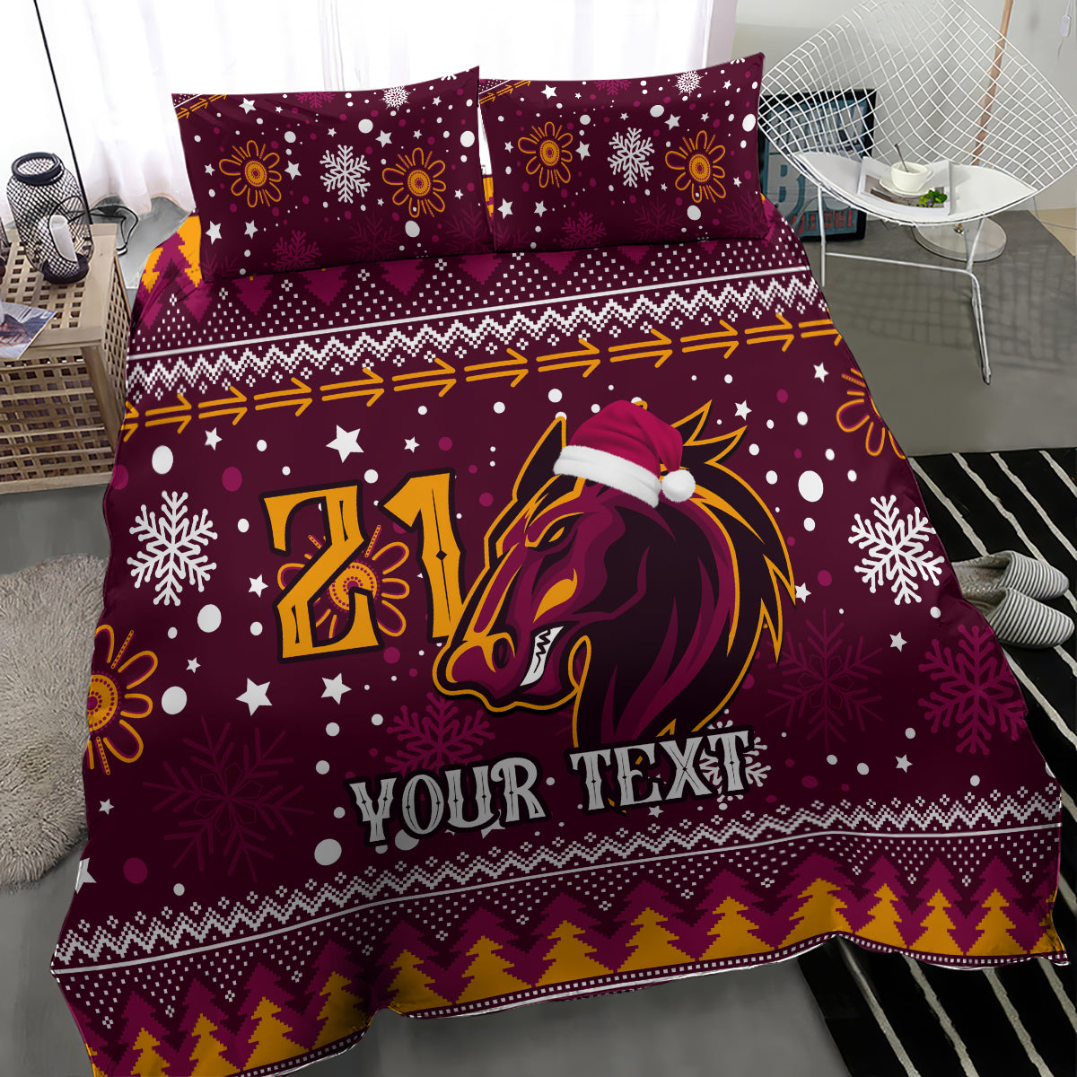 custom-broncos-rugby-bedding-set-heart-of-all-queenland-2023-christmas-vibe-unique