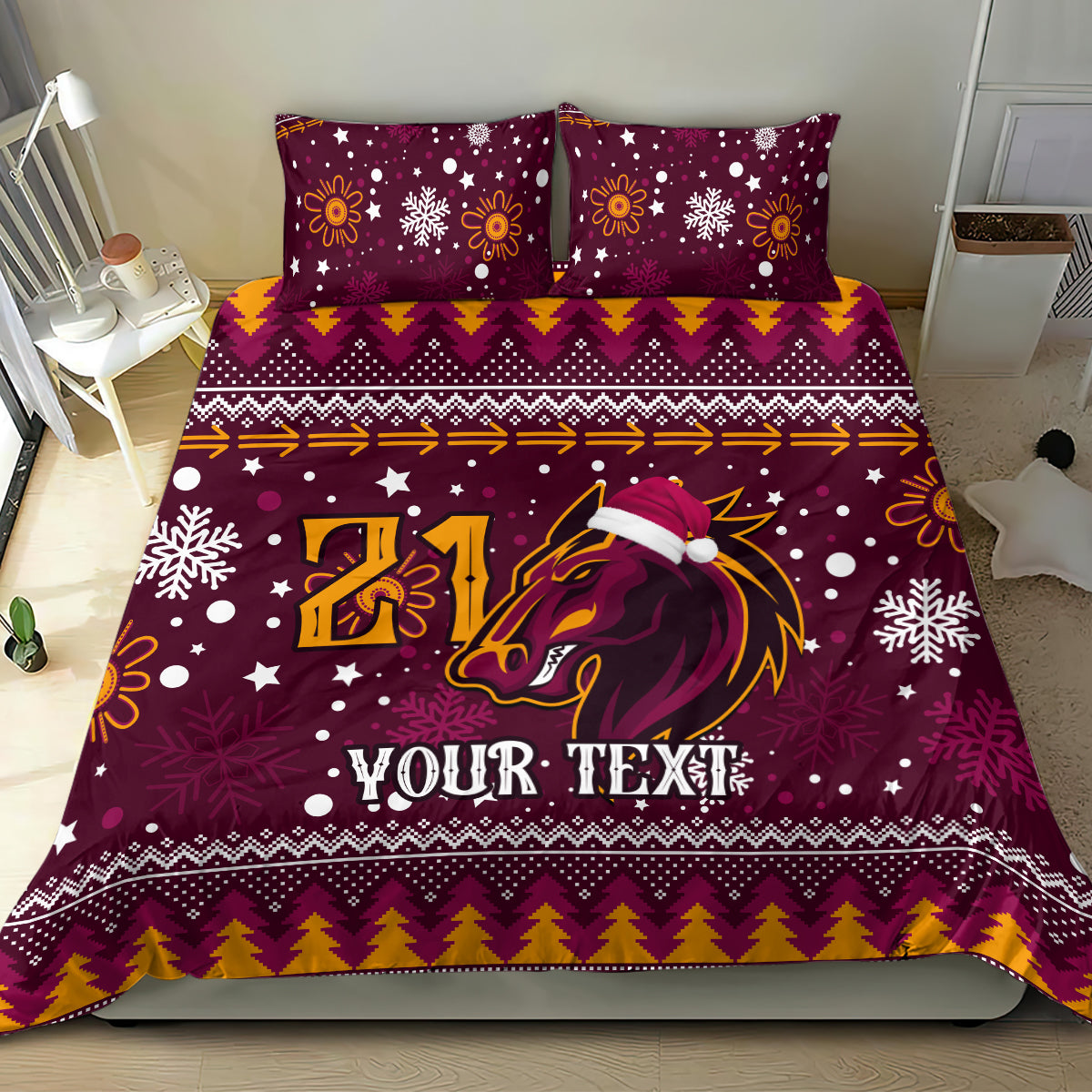 custom-broncos-rugby-bedding-set-heart-of-all-queenland-2023-christmas-vibe-unique