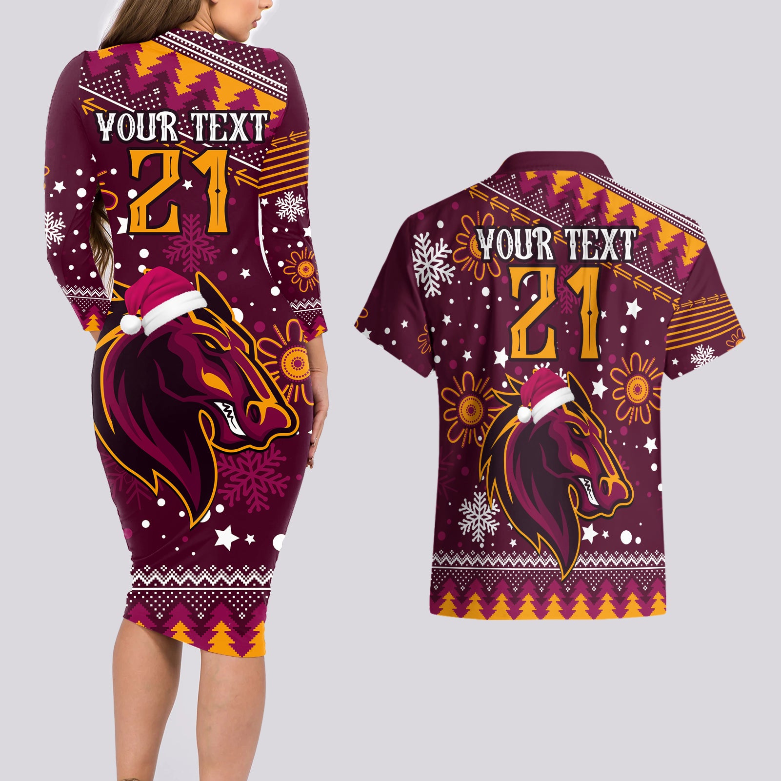 custom-broncos-rugby-couples-matching-long-sleeve-bodycon-dress-and-hawaiian-shirt-heart-of-all-queenland-2023-christmas-vibe-unique