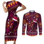 custom-broncos-rugby-couples-matching-short-sleeve-bodycon-dress-and-long-sleeve-button-shirts-heart-of-all-queenland-2023-christmas-vibe-unique