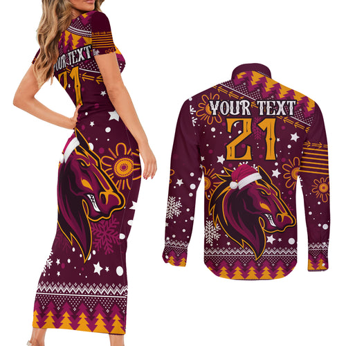 custom-broncos-rugby-couples-matching-short-sleeve-bodycon-dress-and-long-sleeve-button-shirts-heart-of-all-queenland-2023-christmas-vibe-unique
