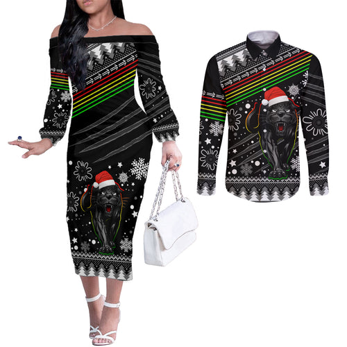 panthers-rugby-couples-matching-off-the-shoulder-long-sleeve-dress-and-long-sleeve-button-shirts-go-the-mighty-panthers-2023-christmas-vibe-unique