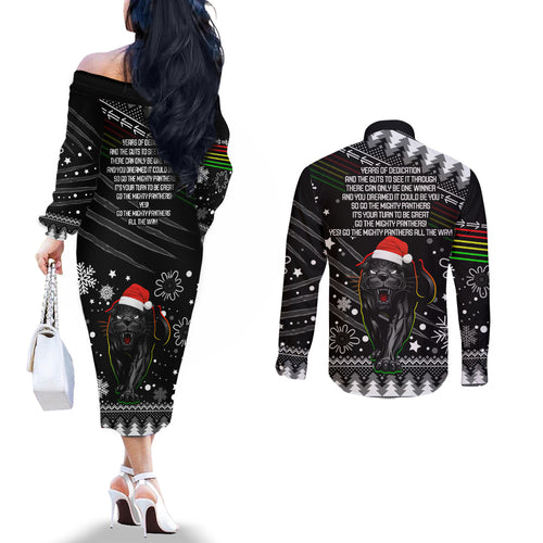 panthers-rugby-couples-matching-off-the-shoulder-long-sleeve-dress-and-long-sleeve-button-shirts-go-the-mighty-panthers-2023-christmas-vibe-unique