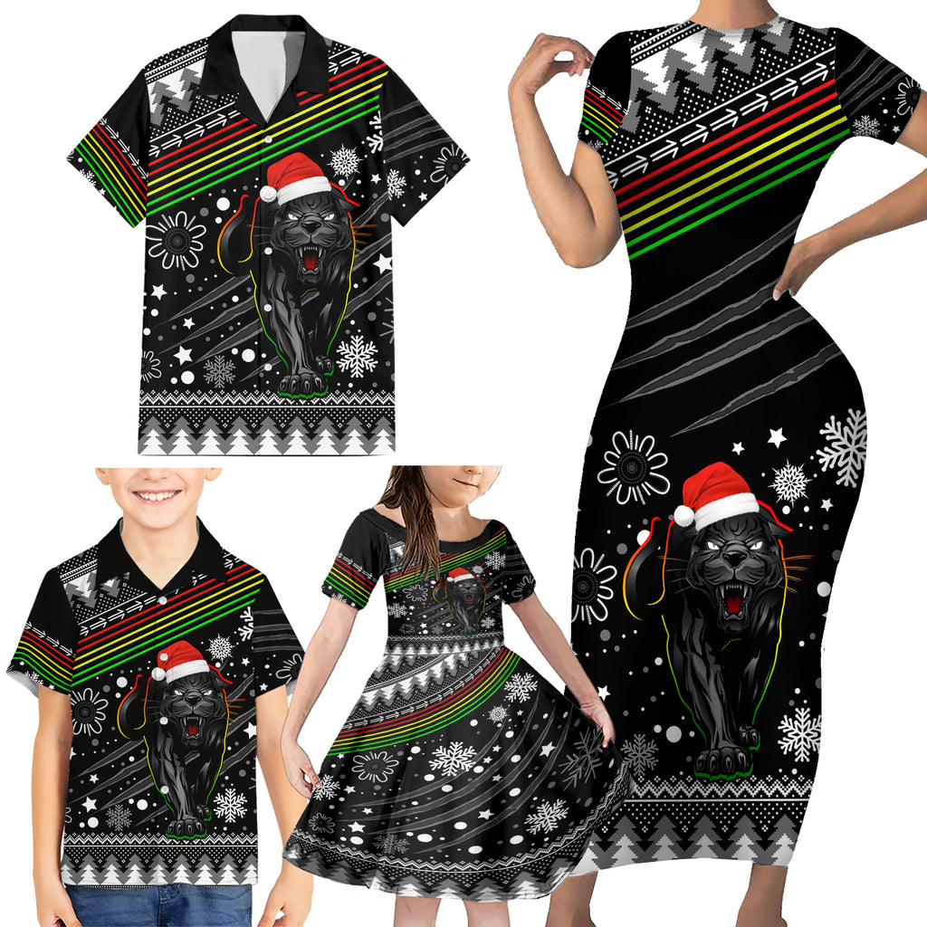 panthers-rugby-family-matching-short-sleeve-bodycon-dress-and-hawaiian-shirt-go-the-mighty-panthers-2023-christmas-vibe-unique