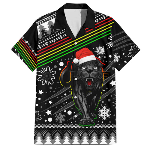 panthers-rugby-family-matching-short-sleeve-bodycon-dress-and-hawaiian-shirt-go-the-mighty-panthers-2023-christmas-vibe-unique