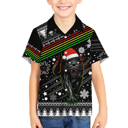 panthers-rugby-family-matching-short-sleeve-bodycon-dress-and-hawaiian-shirt-go-the-mighty-panthers-2023-christmas-vibe-unique