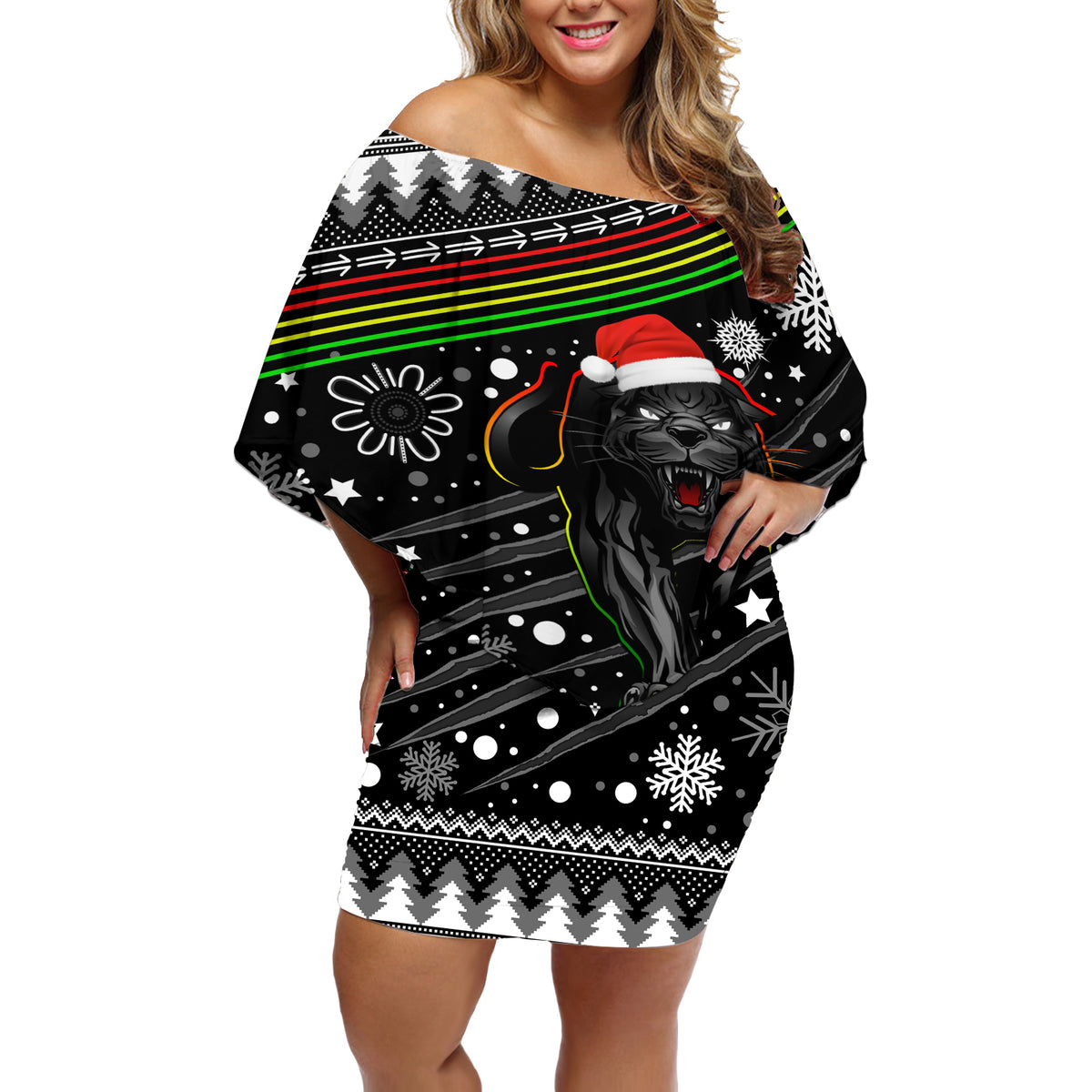 panthers-rugby-off-shoulder-short-dress-go-the-mighty-panthers-2023-christmas-vibe-unique
