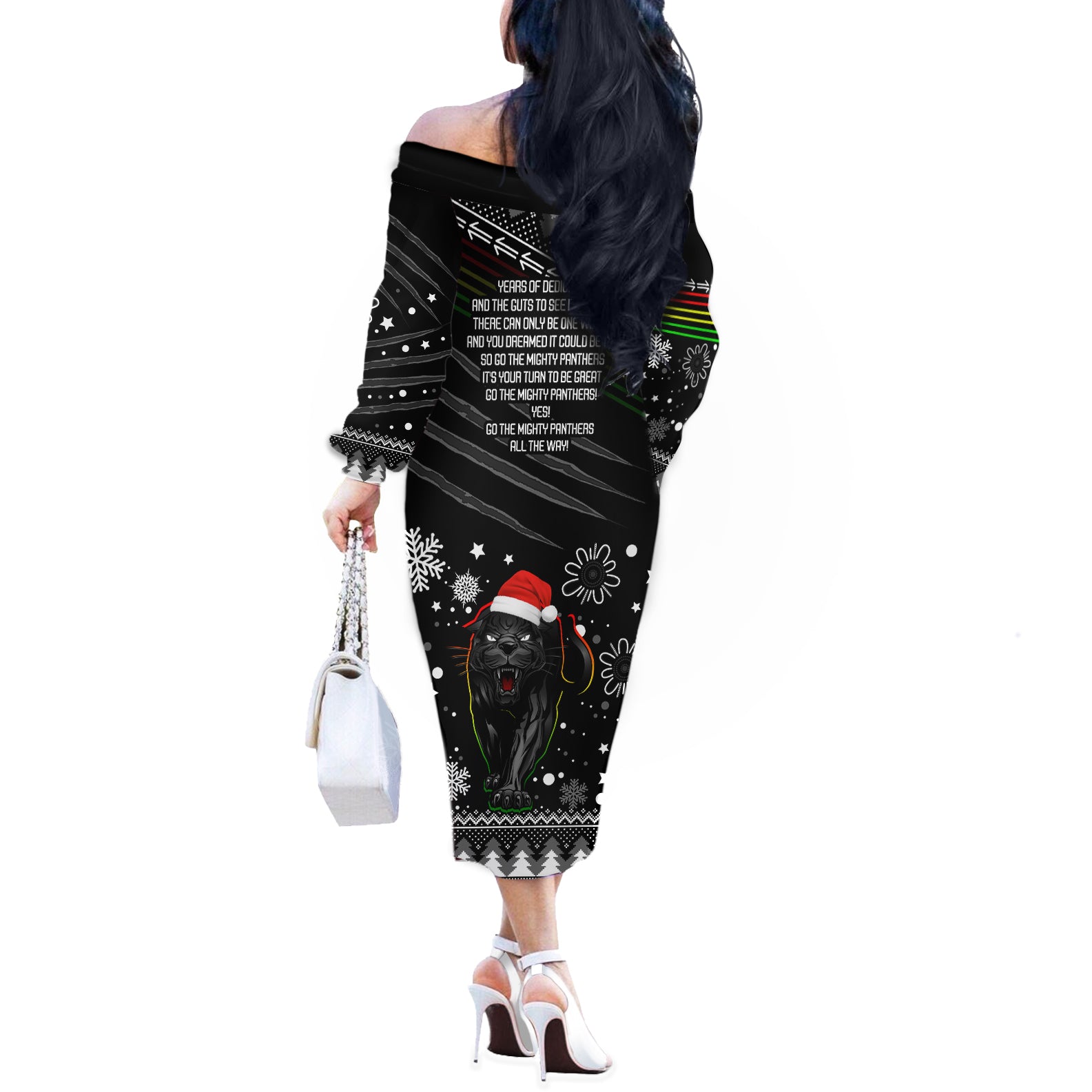 panthers-rugby-off-the-shoulder-long-sleeve-dress-go-the-mighty-panthers-2023-christmas-vibe-unique