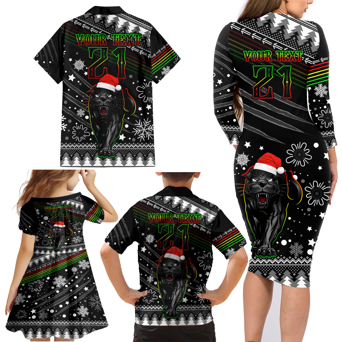 custom-panthers-rugby-family-matching-long-sleeve-bodycon-dress-and-hawaiian-shirt-go-the-mighty-panthers-2023-christmas-vibe-unique