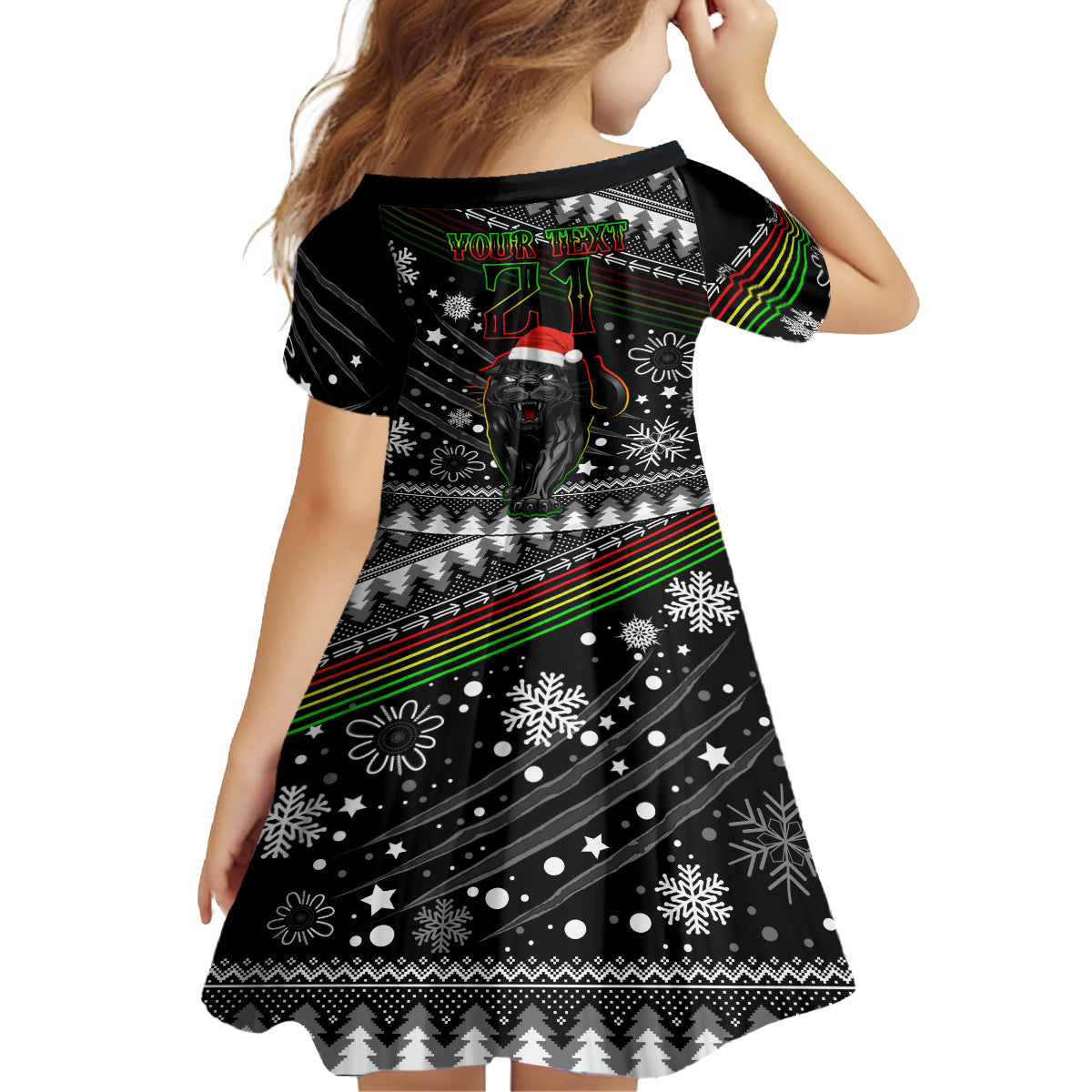custom-panthers-rugby-family-matching-off-shoulder-long-sleeve-dress-and-hawaiian-shirt-go-the-mighty-panthers-2023-christmas-vibe-unique