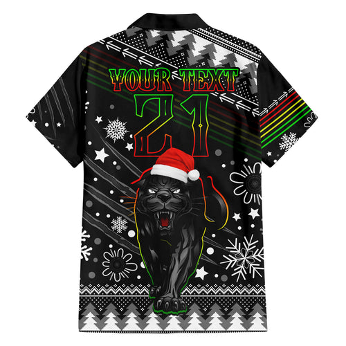 custom-panthers-rugby-family-matching-off-shoulder-long-sleeve-dress-and-hawaiian-shirt-go-the-mighty-panthers-2023-christmas-vibe-unique