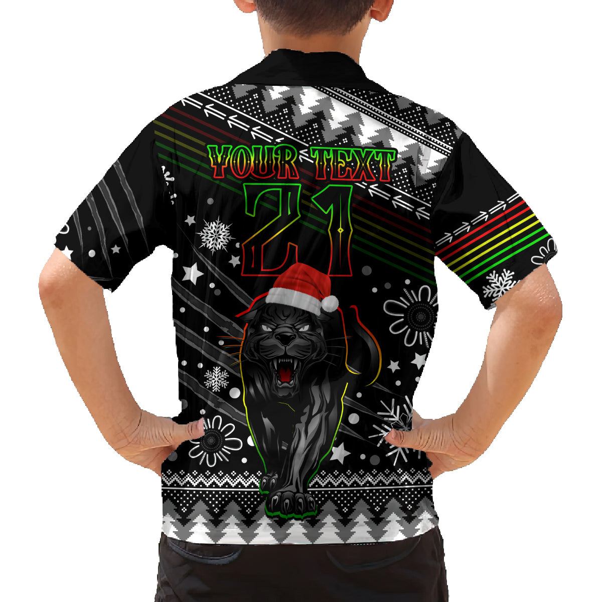 custom-panthers-rugby-family-matching-off-shoulder-maxi-dress-and-hawaiian-shirt-go-the-mighty-panthers-2023-christmas-vibe-unique