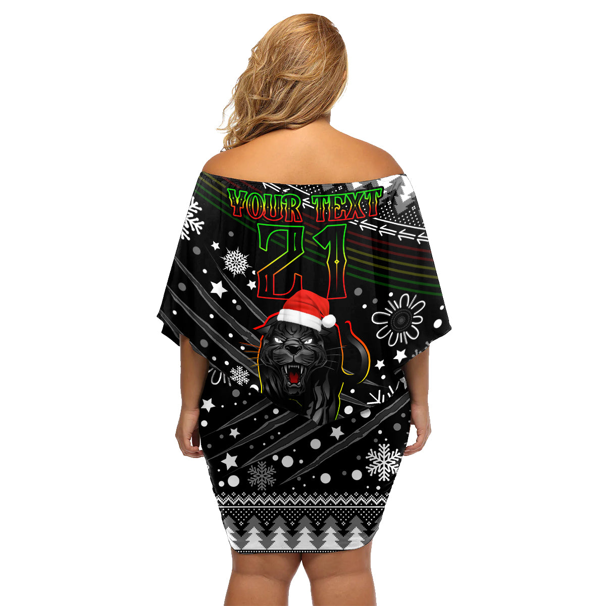 custom-panthers-rugby-family-matching-off-shoulder-short-dress-and-hawaiian-shirt-go-the-mighty-panthers-2023-christmas-vibe-unique