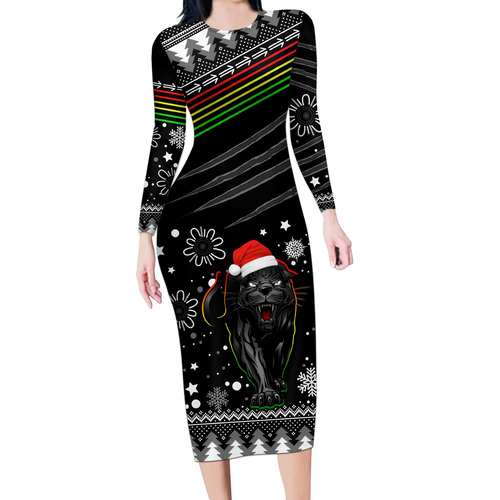 custom-panthers-rugby-long-sleeve-bodycon-dress-go-the-mighty-panthers-2023-christmas-vibe-unique