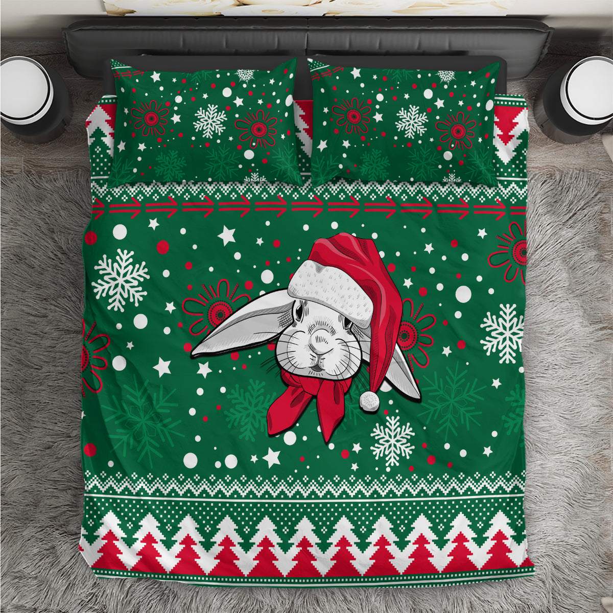 rabbitohs-rugby-bedding-set-glory-glory-the-south-2023-christmas-vibe-unique