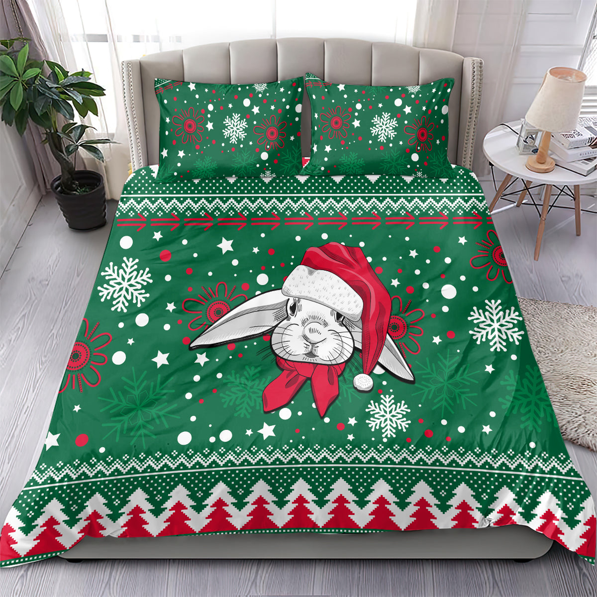 rabbitohs-rugby-bedding-set-glory-glory-the-south-2023-christmas-vibe-unique