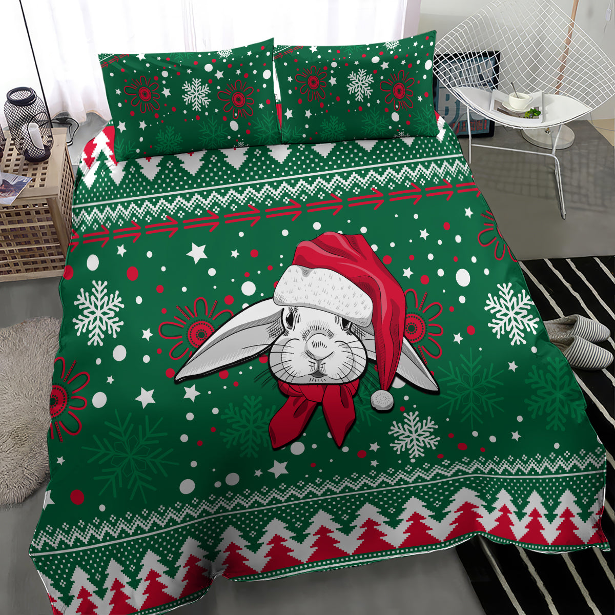 rabbitohs-rugby-bedding-set-glory-glory-the-south-2023-christmas-vibe-unique