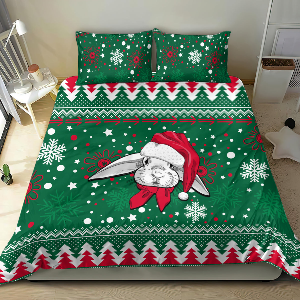 rabbitohs-rugby-bedding-set-glory-glory-the-south-2023-christmas-vibe-unique