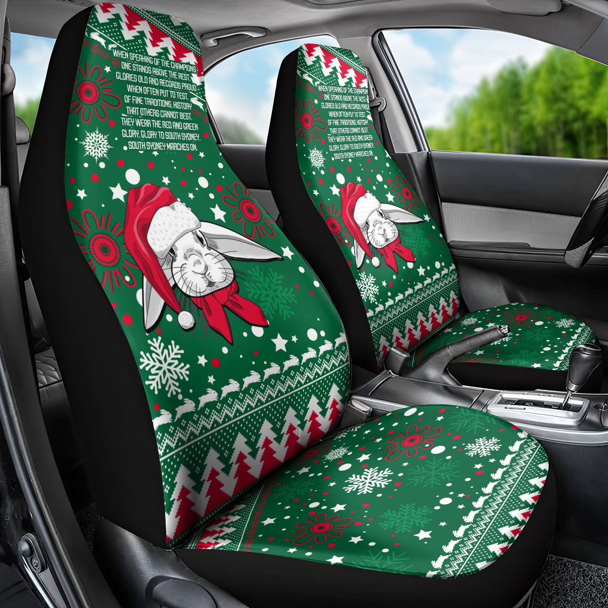 rabbitohs-rugby-car-seat-cover-glory-glory-the-south-2023-christmas-vibe-unique