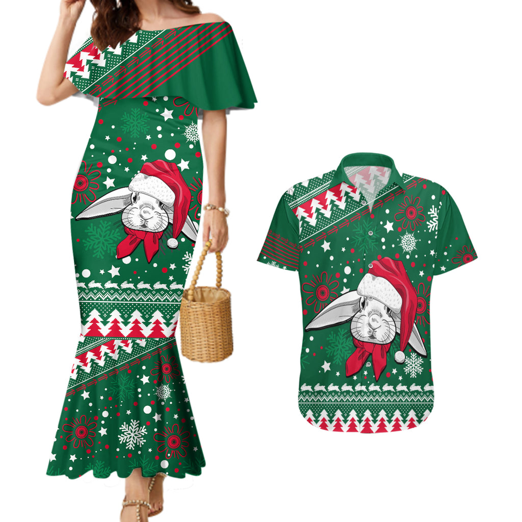 rabbitohs-rugby-couples-matching-mermaid-dress-and-hawaiian-shirt-glory-glory-the-south-2023-christmas-vibe-unique