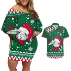 rabbitohs-rugby-couples-matching-off-shoulder-short-dress-and-hawaiian-shirt-glory-glory-the-south-2023-christmas-vibe-unique