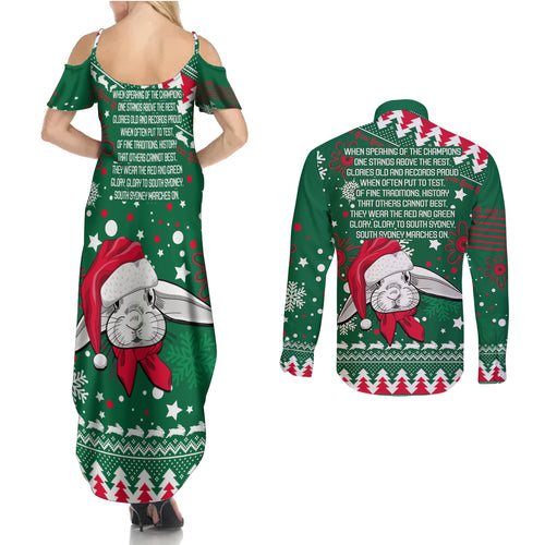 rabbitohs-rugby-couples-matching-summer-maxi-dress-and-long-sleeve-button-shirts-glory-glory-the-south-2023-christmas-vibe-unique