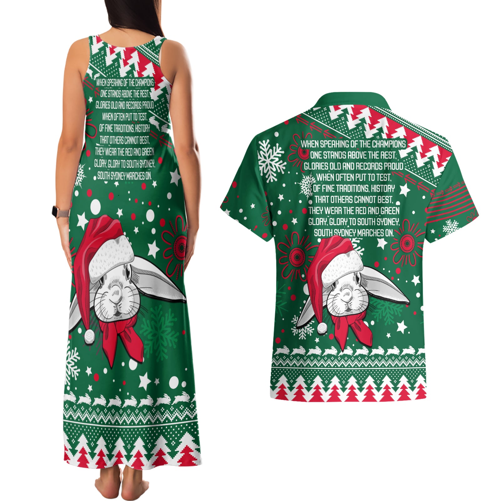 rabbitohs-rugby-couples-matching-tank-maxi-dress-and-hawaiian-shirt-glory-glory-the-south-2023-christmas-vibe-unique