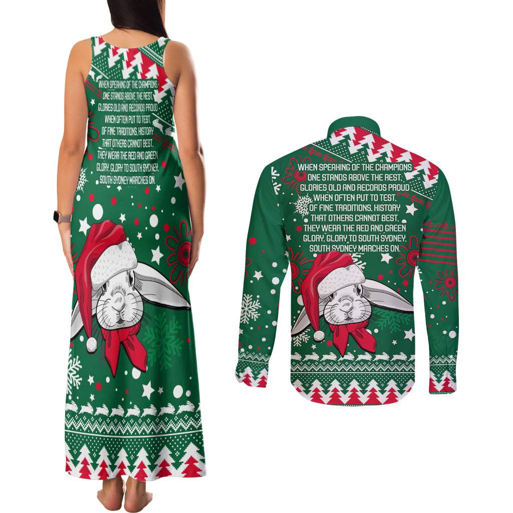 rabbitohs-rugby-couples-matching-tank-maxi-dress-and-long-sleeve-button-shirts-glory-glory-the-south-2023-christmas-vibe-unique