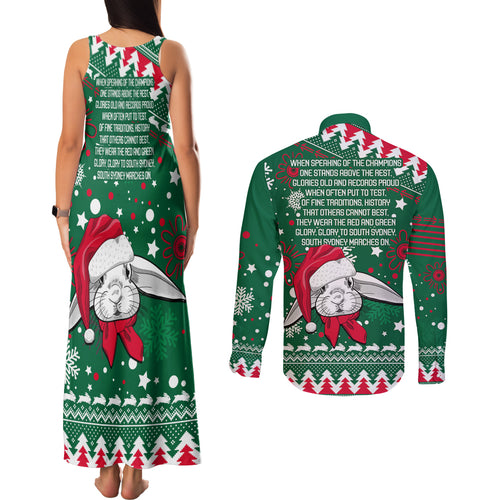rabbitohs-rugby-couples-matching-tank-maxi-dress-and-long-sleeve-button-shirts-glory-glory-the-south-2023-christmas-vibe-unique