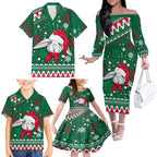 rabbitohs-rugby-family-matching-off-shoulder-long-sleeve-dress-and-hawaiian-shirt-glory-glory-the-south-2023-christmas-vibe-unique