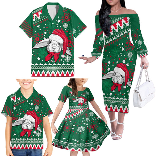 rabbitohs-rugby-family-matching-off-shoulder-long-sleeve-dress-and-hawaiian-shirt-glory-glory-the-south-2023-christmas-vibe-unique