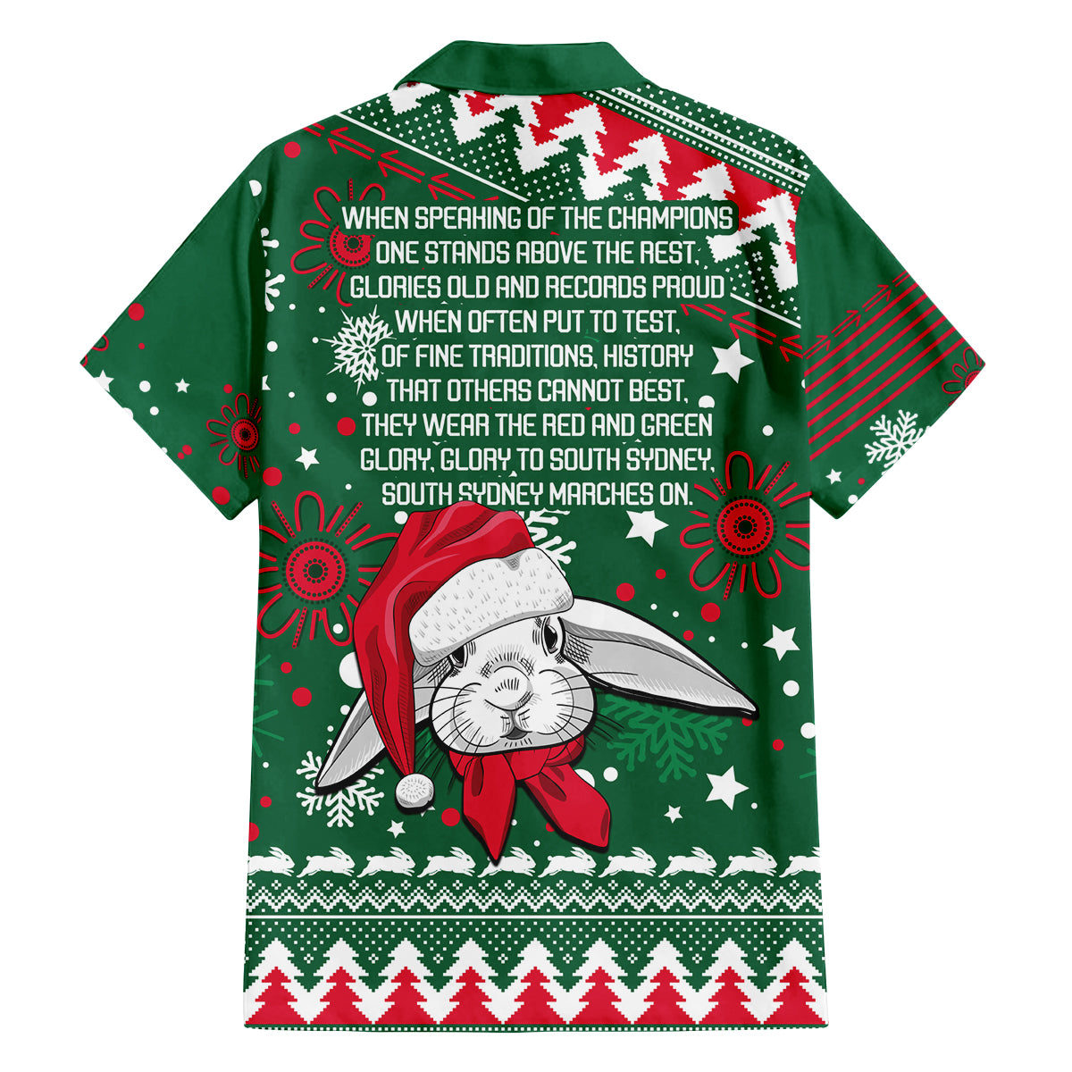 rabbitohs-rugby-family-matching-off-shoulder-long-sleeve-dress-and-hawaiian-shirt-glory-glory-the-south-2023-christmas-vibe-unique
