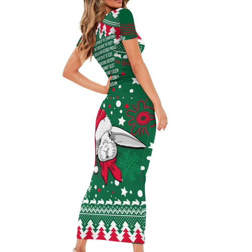 rabbitohs-rugby-family-matching-short-sleeve-bodycon-dress-and-hawaiian-shirt-glory-glory-the-south-2023-christmas-vibe-unique