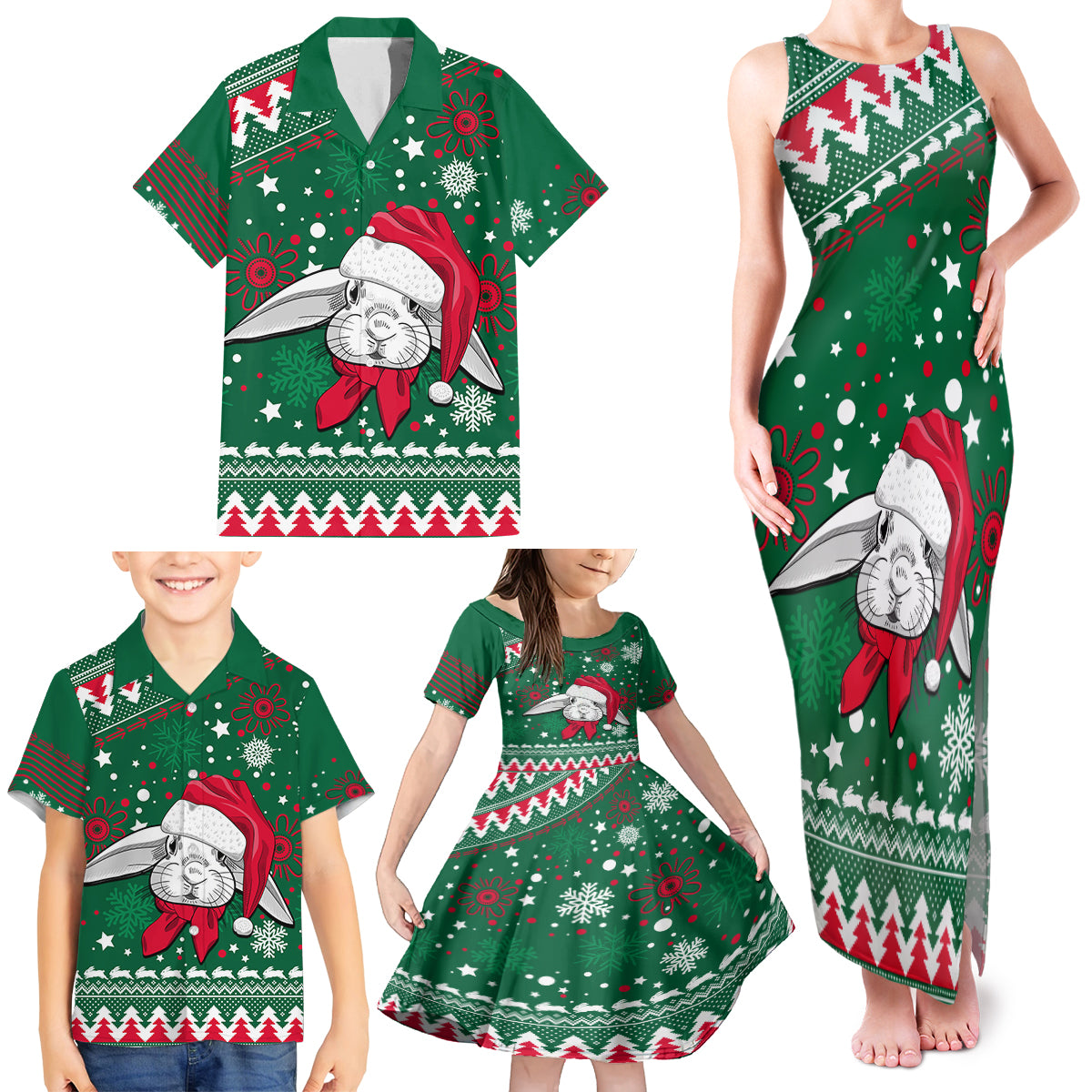 rabbitohs-rugby-family-matching-tank-maxi-dress-and-hawaiian-shirt-glory-glory-the-south-2023-christmas-vibe-unique