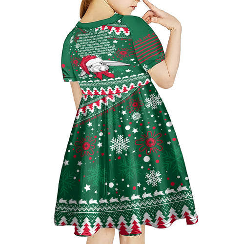 rabbitohs-rugby-kid-short-sleeve-dress-glory-glory-the-south-2023-christmas-vibe-unique