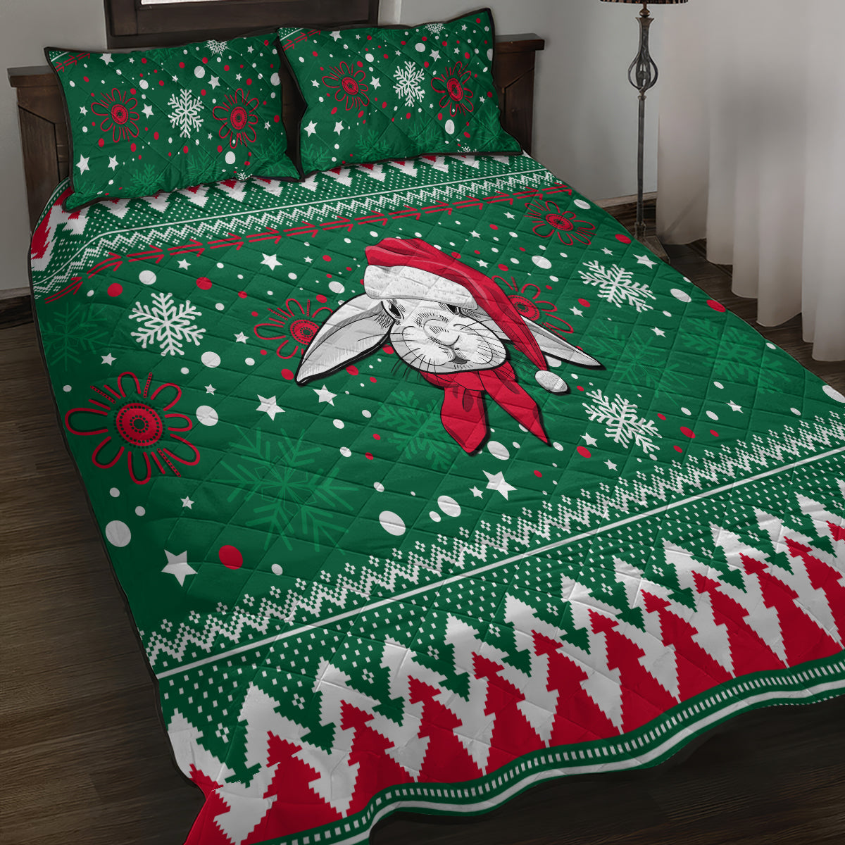 rabbitohs-rugby-quilt-bed-set-glory-glory-the-south-2023-christmas-vibe-unique