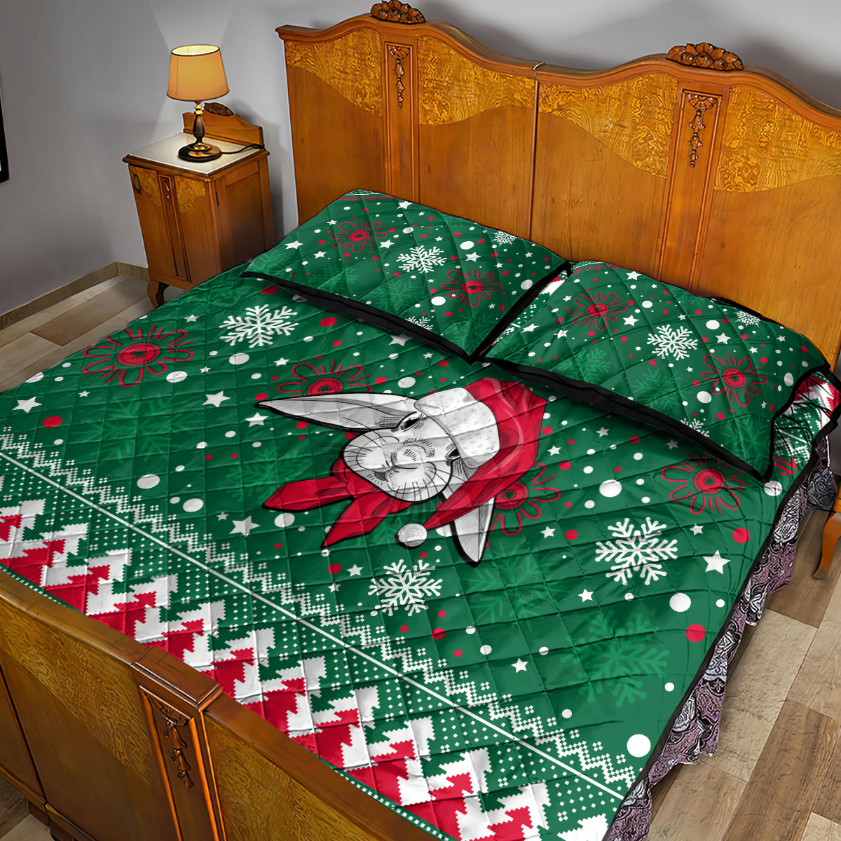 rabbitohs-rugby-quilt-bed-set-glory-glory-the-south-2023-christmas-vibe-unique
