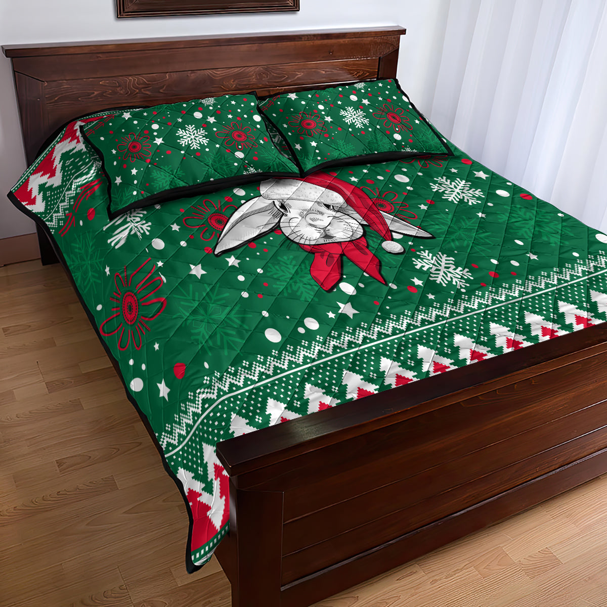 rabbitohs-rugby-quilt-bed-set-glory-glory-the-south-2023-christmas-vibe-unique