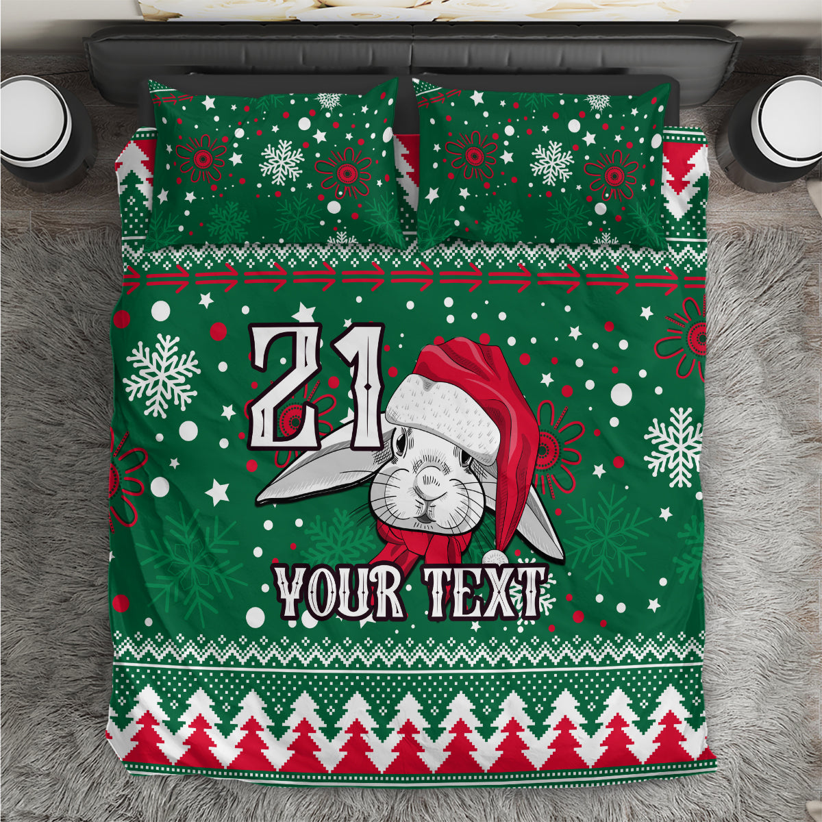 custom-rabbitohs-rugby-bedding-set-glory-glory-the-south-2023-christmas-vibe-unique