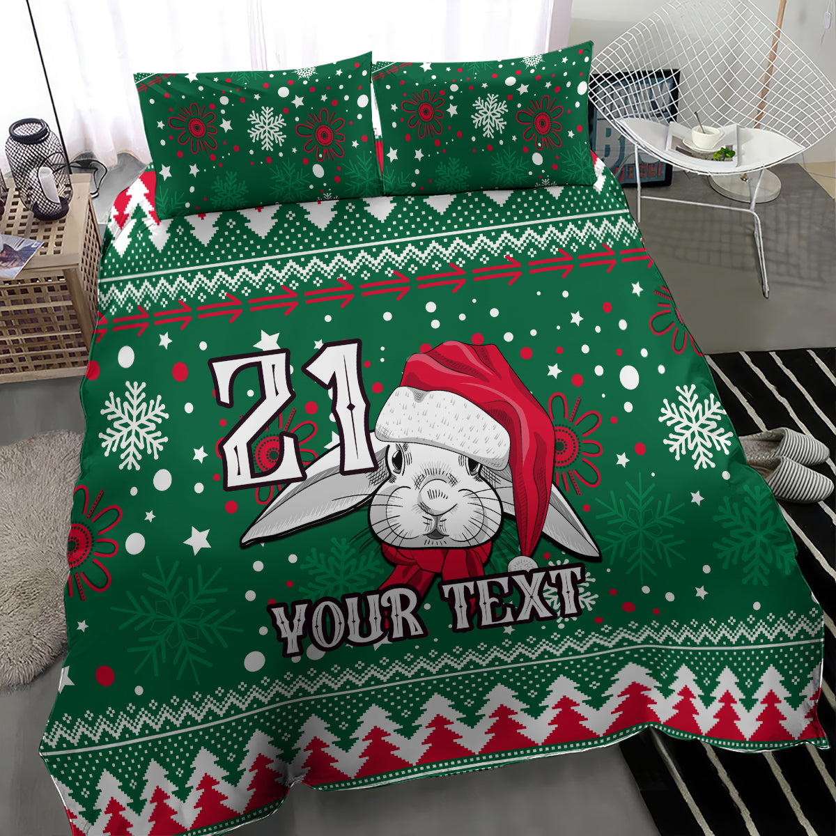 custom-rabbitohs-rugby-bedding-set-glory-glory-the-south-2023-christmas-vibe-unique