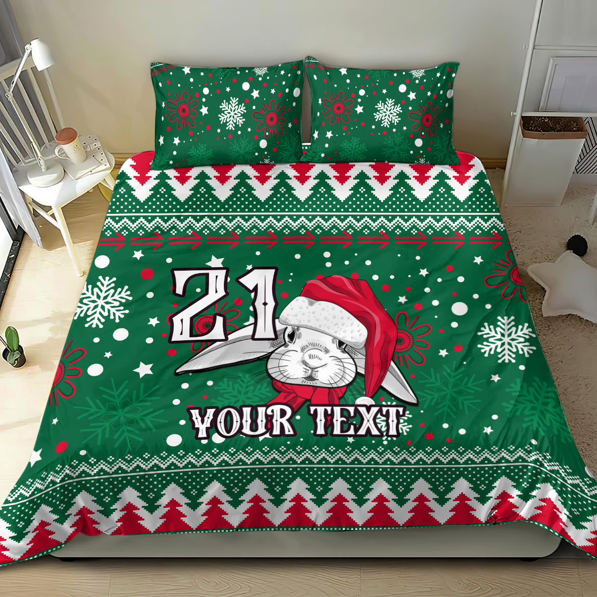 custom-rabbitohs-rugby-bedding-set-glory-glory-the-south-2023-christmas-vibe-unique